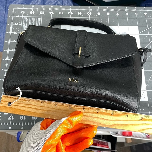 Lauren Ralph Lauren Bag Women's Black Cowhide Leather LRL Raquel Messenger - Picture 8 of 10
